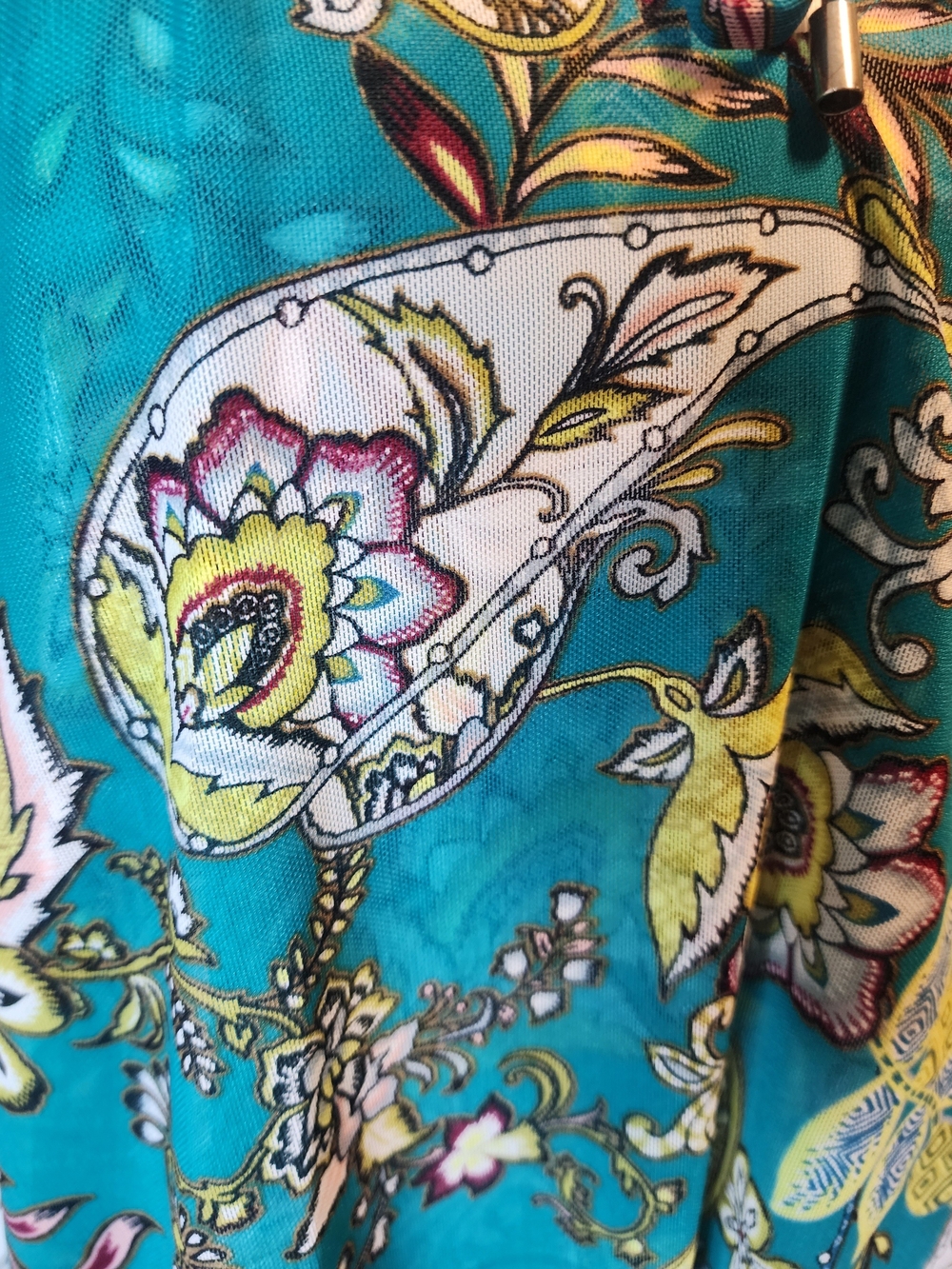 White House Black Market Teal Floral Paisley Blouse - Picture 4 of 6